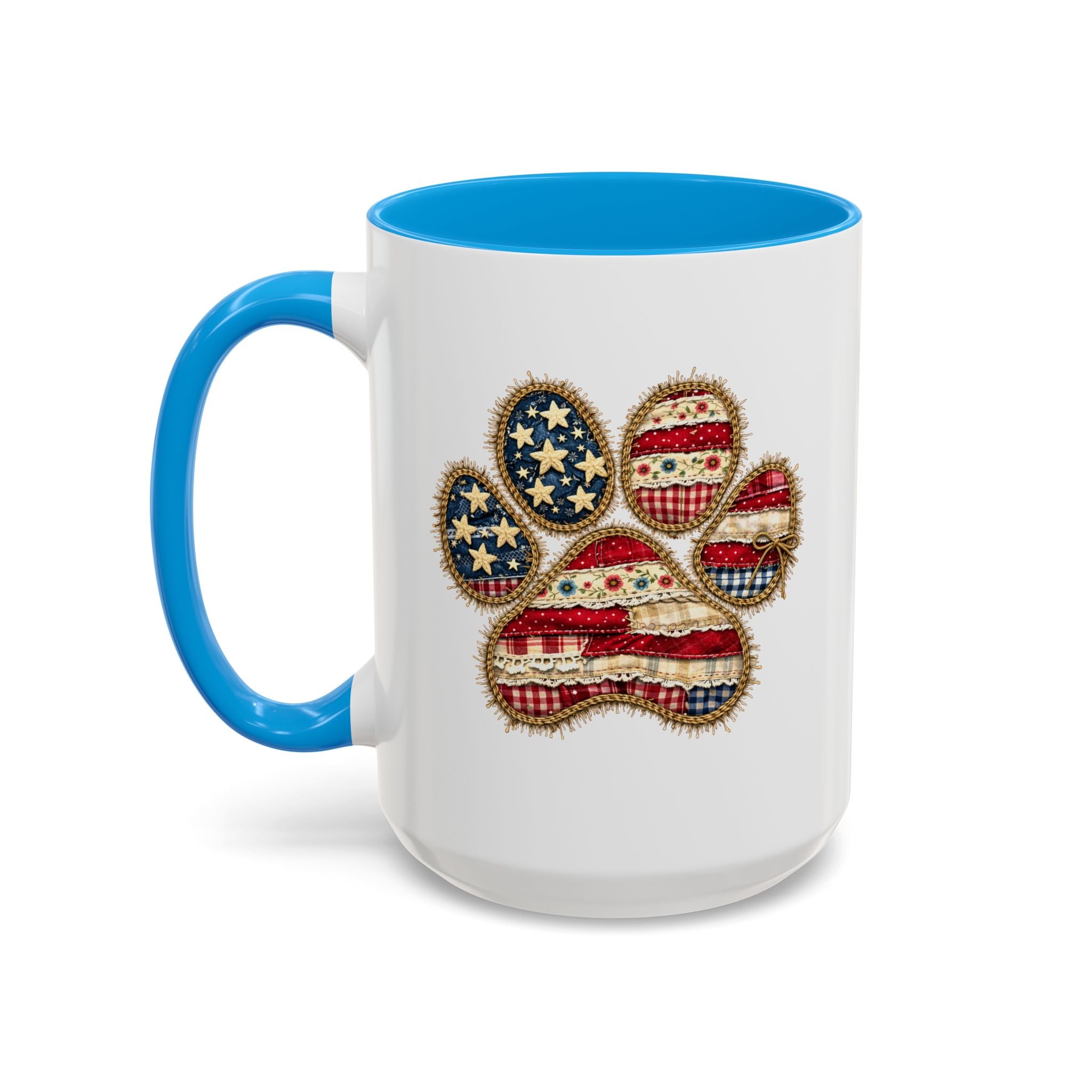 American Flag Paw Print mug | Patriotic Dog Paw Coffee Cup
