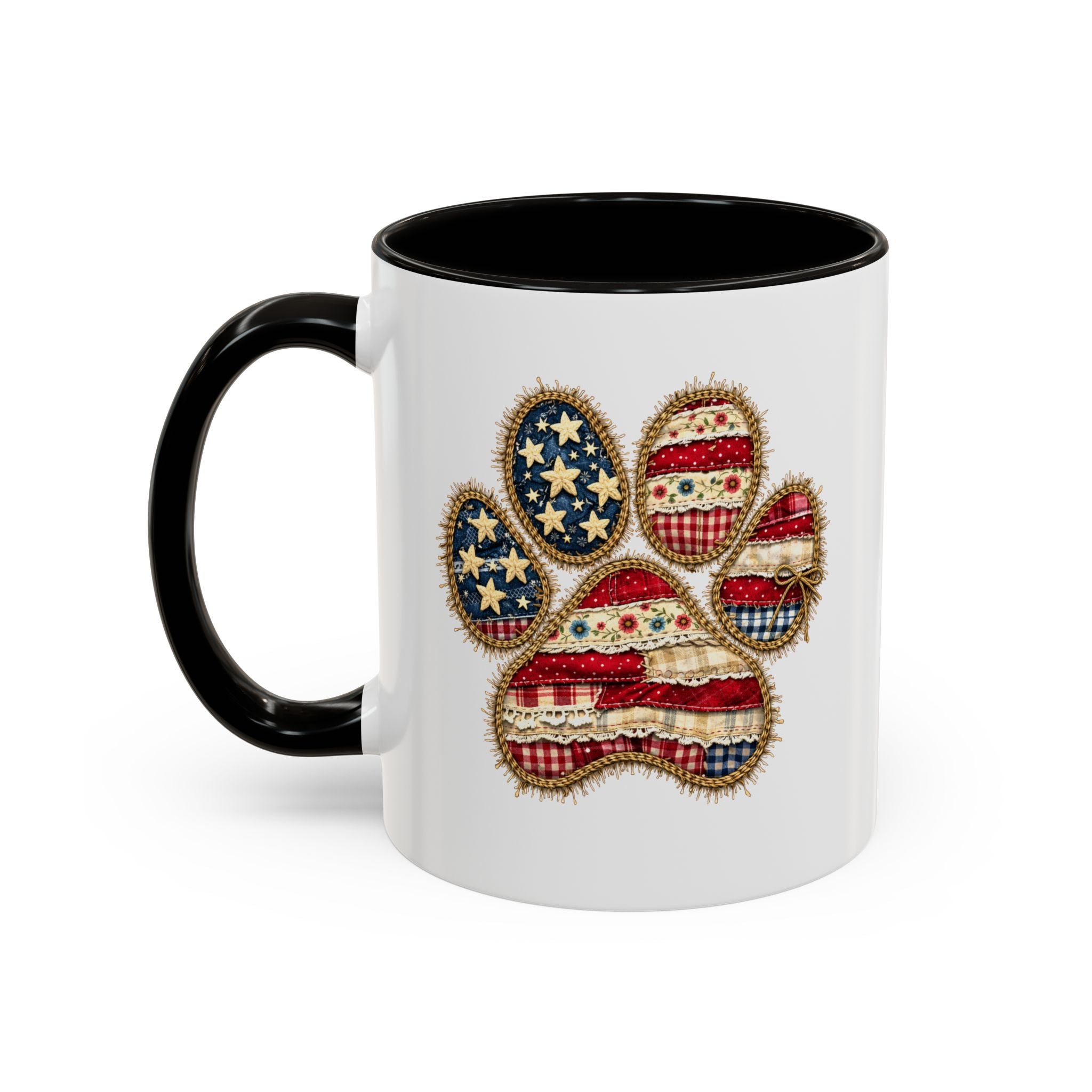 American Flag Paw Print mug | Patriotic Dog Paw Coffee Cup