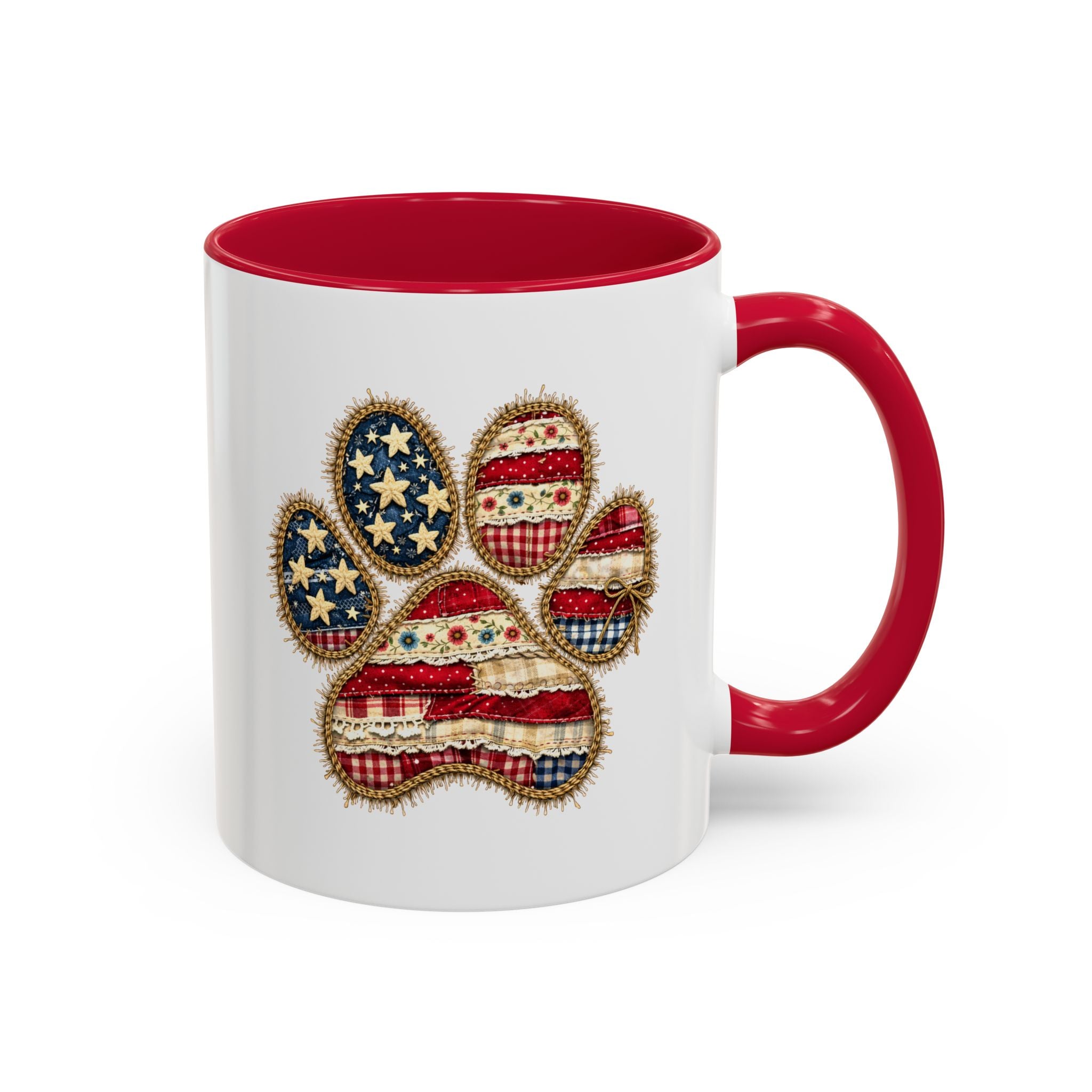 American Flag Paw Print mug | Patriotic Dog Paw Coffee Cup