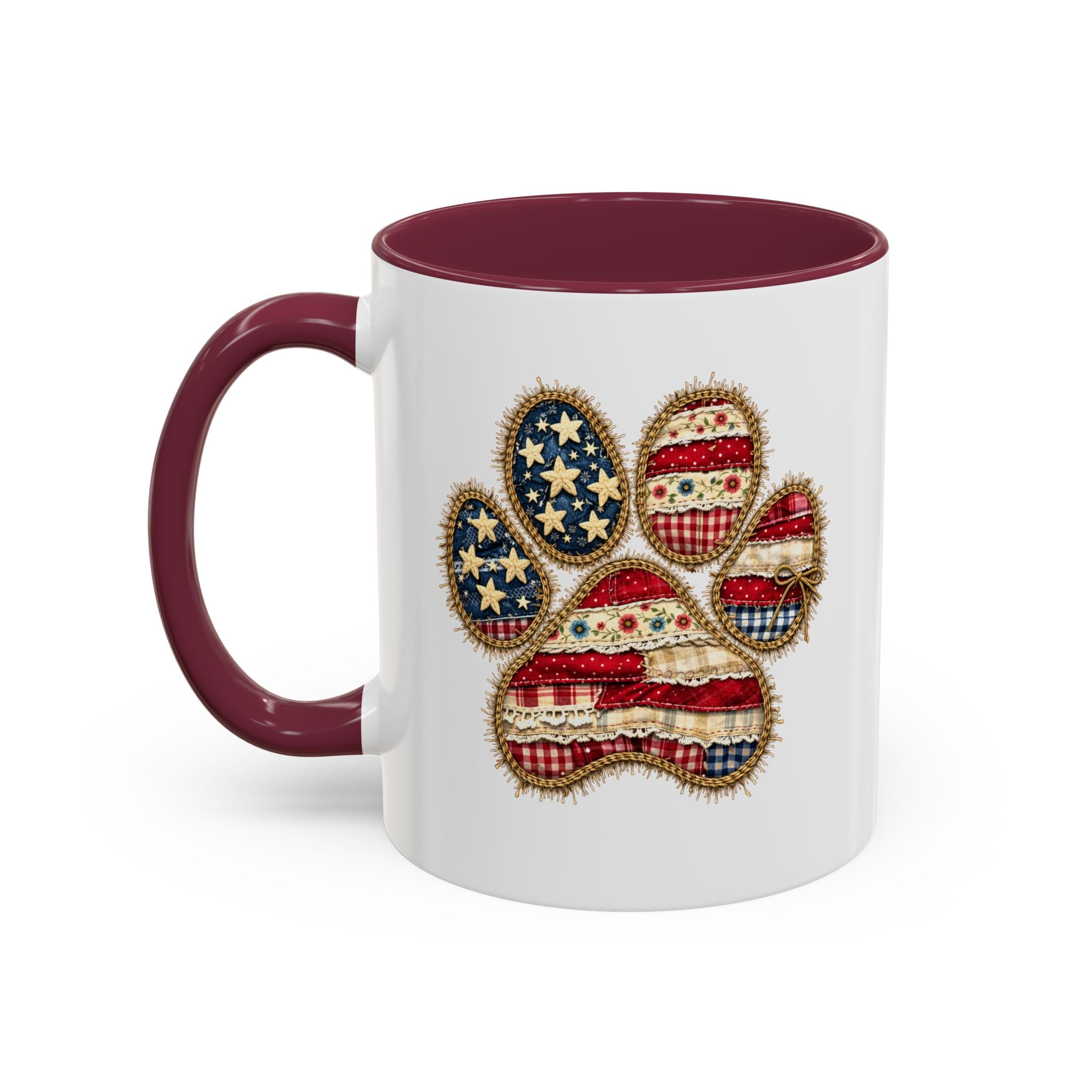 American Flag Paw Print mug | Patriotic Dog Paw Coffee Cup