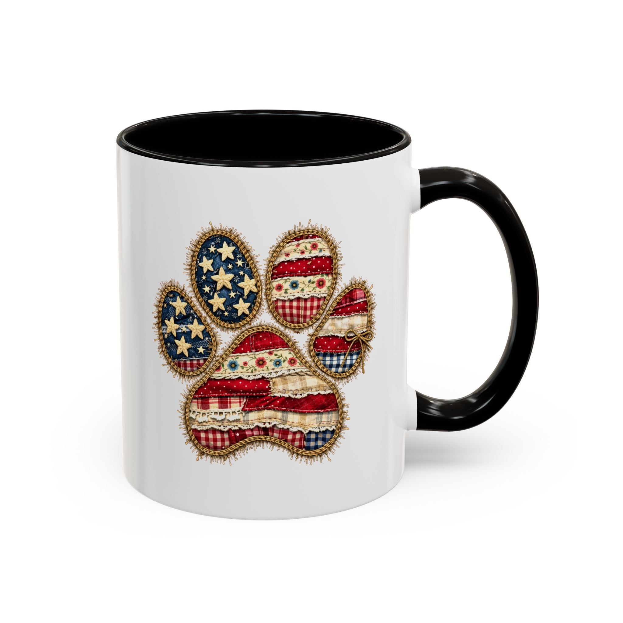American Flag Paw Print mug | Patriotic Dog Paw Coffee Cup