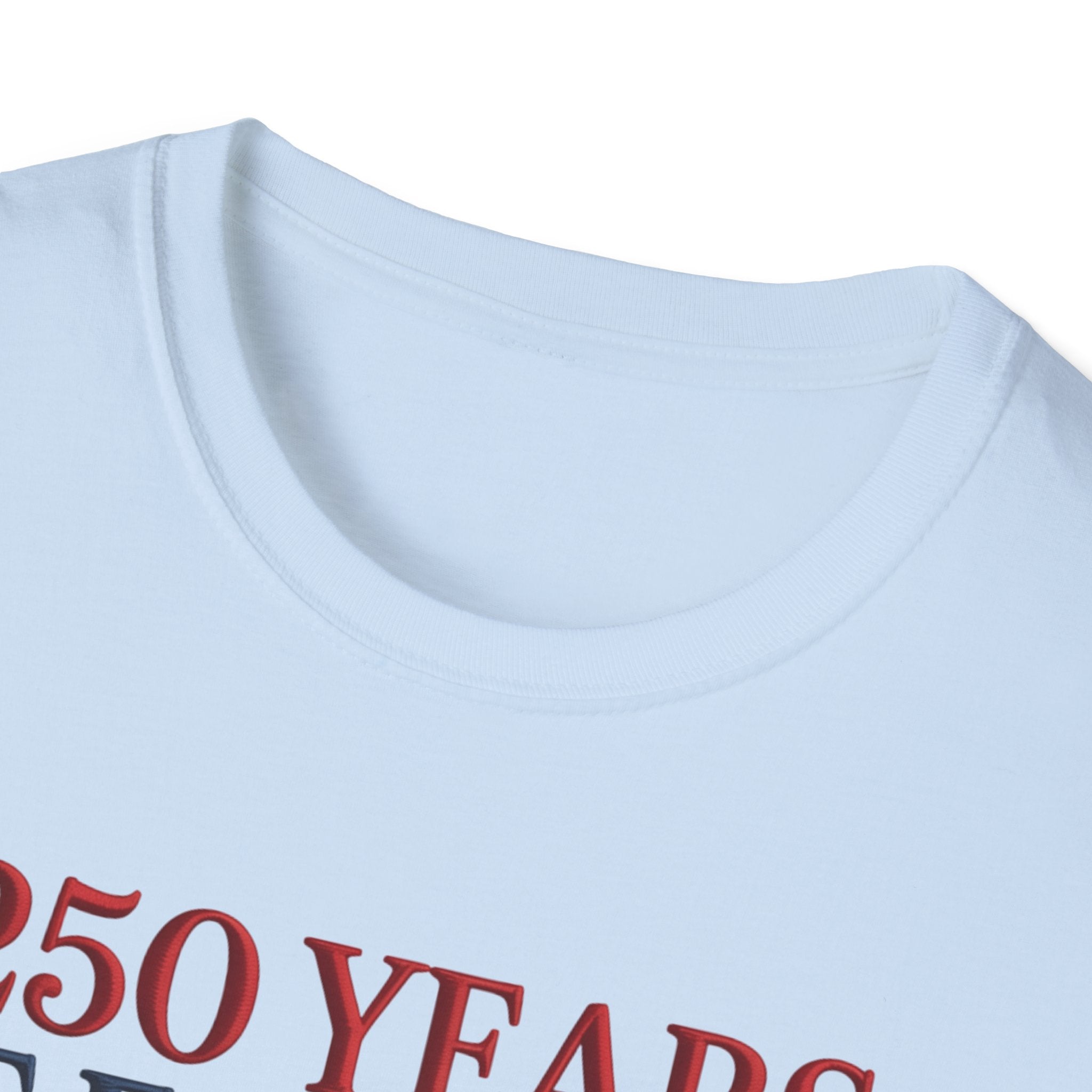 250 Years of Freedom Patriotic T-Shirt — American Flag Bow 4th of July Tee