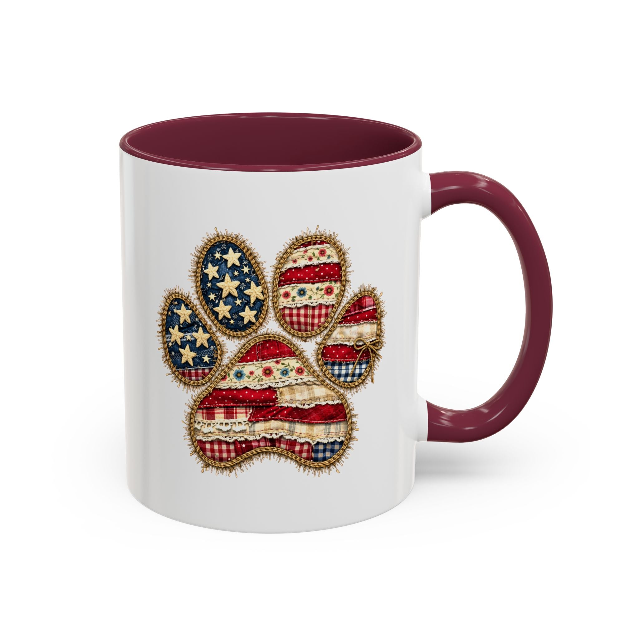 American Flag Paw Print mug | Patriotic Dog Paw Coffee Cup