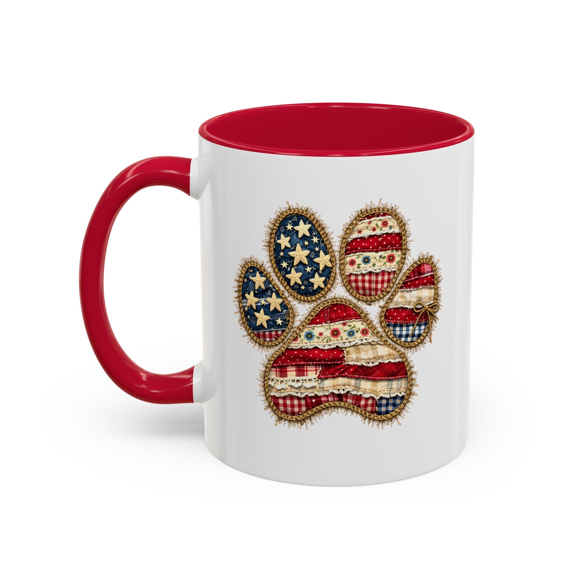American Flag Paw Print mug | Patriotic Dog Paw Coffee Cup