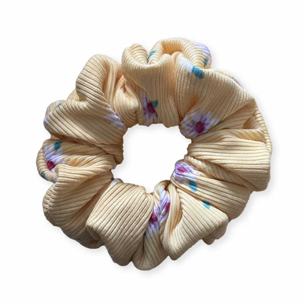 Yellow Daisy Floral Scrunchie